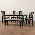 Load image into Gallery viewer, Baxton Studio Deanna Modern Grey Fabric And Dark Brown Finished Wood 6-Piece Dining Set
