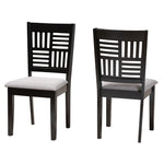 Load image into Gallery viewer, Baxton Studio Deanna Modern Grey Fabric And Dark Brown Finished Wood 2-Piece Dining Chair Set
