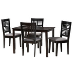 Load image into Gallery viewer, Baxton Studio Deanna Modern Grey Fabric And Dark Brown Finished Wood 5-Piece Dining Set
