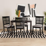 Load image into Gallery viewer, Baxton Studio Deanna Modern Grey Fabric And Dark Brown Finished Wood 5-Piece Dining Set
