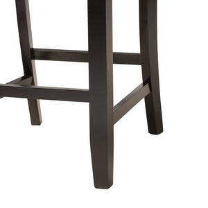 Baxton Studio Florencia Modern Grey Fabric And Espresso Brown Finished Wood 2-Piece Counter Stool Set