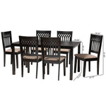 Load image into Gallery viewer, Baxton Studio Genesis Modern Beige Fabric And Dark Brown Finished Wood 7-Piece Dining Set
