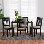 Load image into Gallery viewer, Baxton Studio Genesis Modern Beige Fabric And Dark Brown Finished Wood 5-Piece Dining Set
