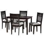 Load image into Gallery viewer, Baxton Studio Genesis Modern Grey Fabric And Dark Brown Finished Wood 5-Piece Dining Set
