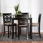 Load image into Gallery viewer, Baxton Studio Abigail Modern Beige Fabric And Dark Brown Finished Wood 5-Piece Pub Set
