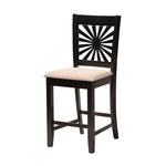 Load image into Gallery viewer, Baxton Studio Olympia Modern Beige Fabric And Espresso Brown Finished Wood 5-Piece Pub Set
