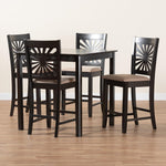 Load image into Gallery viewer, Baxton Studio Olympia Modern Beige Fabric And Espresso Brown Finished Wood 5-Piece Pub Set
