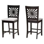 Load image into Gallery viewer, Baxton Studio Olympia Modern Grey Fabric And Espresso Brown Finished Wood 2-Piece Counter Stool Set
