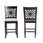 Load image into Gallery viewer, Baxton Studio Olympia Modern Grey Fabric And Espresso Brown Finished Wood 2-Piece Counter Stool Set
