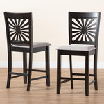 Load image into Gallery viewer, Baxton Studio Olympia Modern Grey Fabric And Espresso Brown Finished Wood 2-Piece Counter Stool Set
