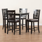 Load image into Gallery viewer, Baxton Studio Olympia Modern Grey Fabric And Espresso Brown Finished Wood 5-Piece Pub Set
