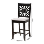 Load image into Gallery viewer, Baxton Studio Olympia Modern Grey Fabric And Espresso Brown Finished Wood 2-Piece Counter Stool Set
