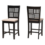 Load image into Gallery viewer, Baxton Studio Deanna Modern Beige Fabric And Dark Brown Finished Wood 2-Piece Counter Stool Set
