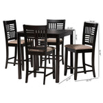 Load image into Gallery viewer, Baxton Studio Deanna Modern Beige Fabric And Dark Brown Finished Wood 5-Piece Pub Set
