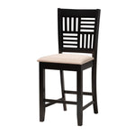 Load image into Gallery viewer, Baxton Studio Deanna Modern Beige Fabric And Dark Brown Finished Wood 5-Piece Pub Set
