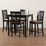 Load image into Gallery viewer, Baxton Studio Deanna Modern Beige Fabric And Dark Brown Finished Wood 5-Piece Pub Set
