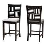 Load image into Gallery viewer, Baxton Studio Deanna Modern Grey Fabric And Dark Brown Finished Wood 2-Piece Counter Stool Set
