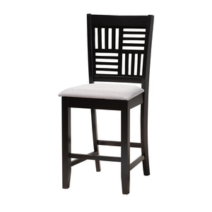 Baxton Studio Deanna Modern Grey Fabric And Dark Brown Finished Wood 5-Piece Pub Set