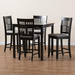 Load image into Gallery viewer, Baxton Studio Deanna Modern Grey Fabric And Dark Brown Finished Wood 5-Piece Pub Set
