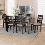 Load image into Gallery viewer, Baxton Studio Florencia Modern Beige Fabric And Espresso Brown Finished Wood 7-Piece Dining Set
