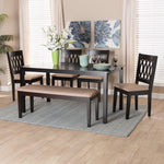 Load image into Gallery viewer, Baxton Studio Florencia Modern Beige Fabric And Espresso Brown Finished Wood 6-Piece Dining Set
