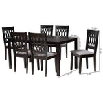 Load image into Gallery viewer, Baxton Studio Florencia Modern Grey Fabric And Espresso Brown Finished Wood 7-Piece Dining Set
