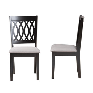 Baxton Studio Florencia Modern Grey Fabric And Espresso Brown Finished Wood 2-Piece Dining Chair Set