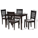 Load image into Gallery viewer, Baxton Studio Florencia Modern Grey Fabric And Espresso Brown Finished Wood 5-Piece Dining Set
