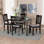 Load image into Gallery viewer, Baxton Studio Florencia Modern Grey Fabric And Espresso Brown Finished Wood 5-Piece Dining Set
