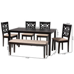 Load image into Gallery viewer, Baxton Studio Abigail Modern Beige Fabric And Dark Brown Finished Wood 6-Piece Dining Set
