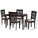 Load image into Gallery viewer, Baxton Studio Abigail Modern Beige Fabric And Dark Brown Finished Wood 5-Piece Dining Set
