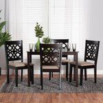 Load image into Gallery viewer, Baxton Studio Abigail Modern Beige Fabric And Dark Brown Finished Wood 5-Piece Dining Set
