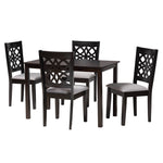 Load image into Gallery viewer, Baxton Studio Abigail Modern Grey Fabric And Dark Brown Finished Wood 5-Piece Dining Set
