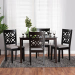 Load image into Gallery viewer, Baxton Studio Abigail Modern Grey Fabric And Dark Brown Finished Wood 5-Piece Dining Set
