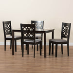 Load image into Gallery viewer, Baxton Studio Abigail Modern Grey Fabric And Dark Brown Finished Wood 5-Piece Dining Set
