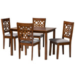 Load image into Gallery viewer, Baxton Studio Abigail Modern Grey Fabric And Walnut Brown Finished Wood 5-Piece Dining Set
