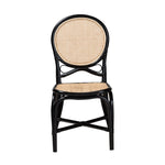 Load image into Gallery viewer, Baxton Studio Ayana Mid-Century Modern Two-Tone Black And Natural Brown Rattan Dining Chair
