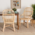 Load image into Gallery viewer, Baxton Studio Sumatera Modern Bohemian Natural Brown Rattan 2-Piece Dining Chair Set
