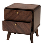 Load image into Gallery viewer, Baxton Studio Markell Mid-Century Transitional Walnut Brown Finished Wood 2-Drawer Nightstand
