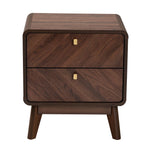 Load image into Gallery viewer, Baxton Studio Markell Mid-Century Transitional Walnut Brown Finished Wood 2-Drawer Nightstand
