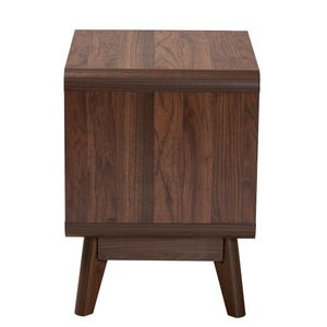 Baxton Studio Markell Mid-Century Transitional Walnut Brown Finished Wood 2-Drawer Nightstand