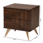 Load image into Gallery viewer, Baxton Studio Graceland Mid-Century Modern Transitional Walnut Brown Finished Wood 2-Drawer Nightstand
