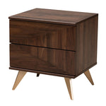 Load image into Gallery viewer, Baxton Studio Graceland Mid-Century Modern Transitional Walnut Brown Finished Wood 2-Drawer Nightstand
