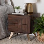 Load image into Gallery viewer, Baxton Studio Graceland Mid-Century Modern Transitional Walnut Brown Finished Wood 2-Drawer Nightstand
