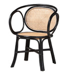 Load image into Gallery viewer, Baxton Studio Palesa Modern Bohemian Two-Tone Black And Natural Brown Rattan Dining Chair
