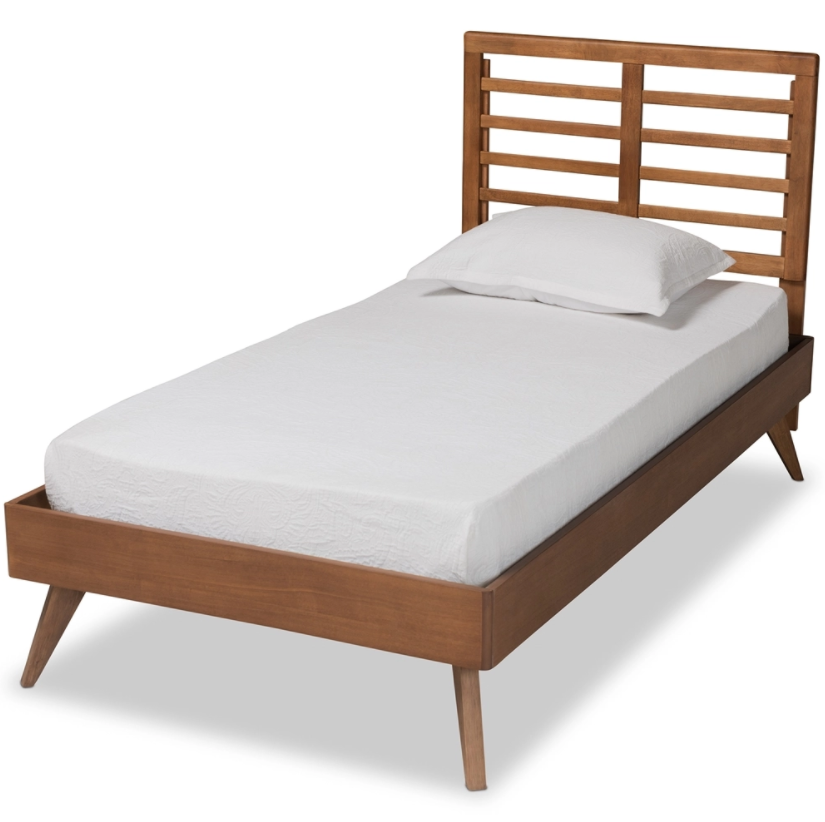 Baxton Studio Eris Mid-Century Modern Finished Wood Platform Bed