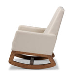 Load image into Gallery viewer, Baxton Studio Yashiya Mid-Century Retro Modern Light Beige Fabric Upholstered Rocking Chair
