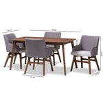 Load image into Gallery viewer, Baxton Studio Monte Mid-Century Modern Walnut Wood Rectangular 5-Piece Dining Set
