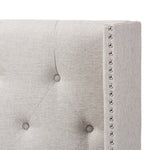 Load image into Gallery viewer, BAXTON STUDIO ALLY MODERN AND CONTEMPORARY GREYISH BEIGE FABRIC BUTTON-TUFTED NAIL HEAD KING SIZE WINGED HEADBOARD
