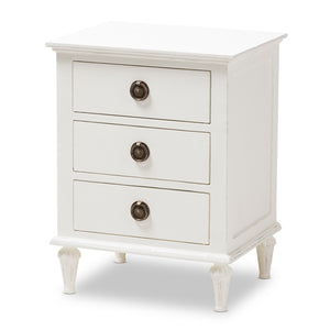 Baxton Studio Venezia French-Inspired Wood 3-Drawer Nightstand